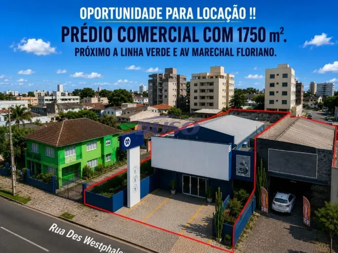 Prédio Comercial para locação no Parolin/Rebouças - Rua Des.Westphalen