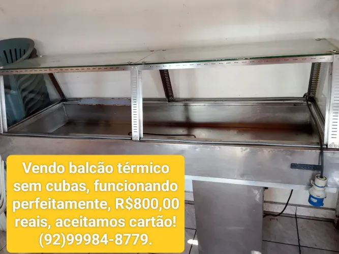 Vendo balcão térmico sem cubas.