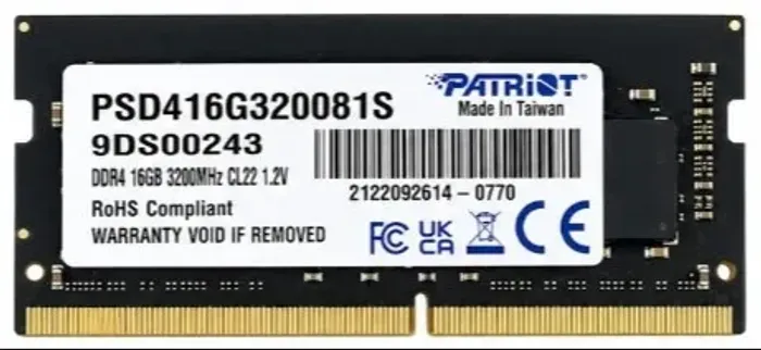 Memória RAM DDR4 16GB 3200MHz Patriot Signature para Notebook