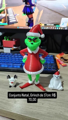Boneco Action Figure Grinch 17cm Conjunto de Natal