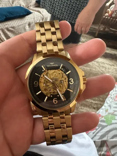 Relógio Technos Automático Skeleton Dourado Original - Igual novo