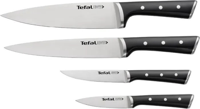 Kit 4 Facas Tefal Ice Force em Aço Inox Alemão Forjado