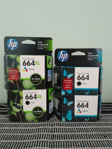 Lote 4 cartuchos HP 664 e 664XL vazios para recarga