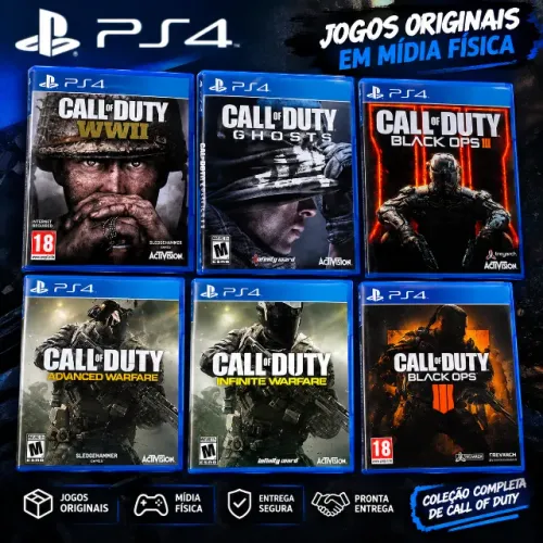 Call of Duty PS4, Ghosts,WW2, Infinite Warfare, Advanced Warfare,Black OPS 3 e 4