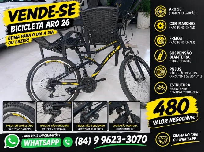 Bicicleta caloi seminova usada por 1 ano por 500 valor negociável