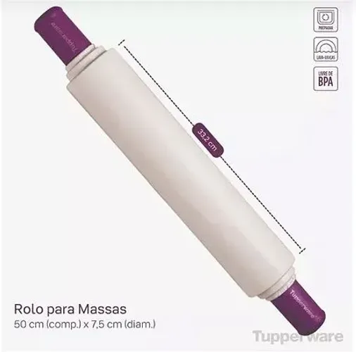 Rolo para Massas Roxo Tupperware orignal