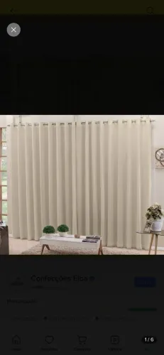 Cortina Voil com Forro Blackout 4,00x2,50 + Varão Cromado