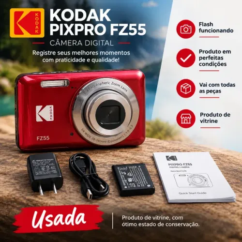 CAMERA KODAK FZ55 VERMELHA (USADA)