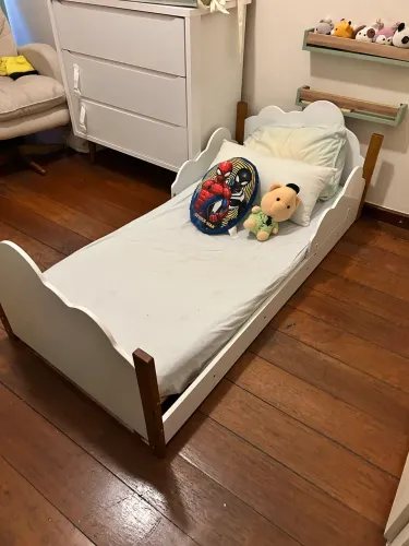 Mini Cama Infantil Nuvem + Colchão e Lençóis