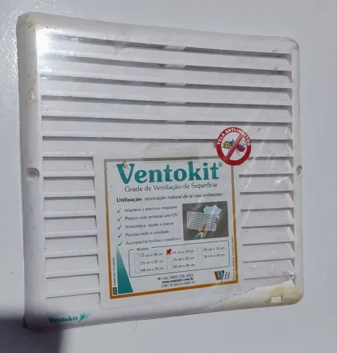 Grade De Ventilação Quadrada 19x19 C/Tela Anti Insetos