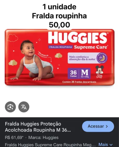 Fraldas descartáveis tamanho M 
