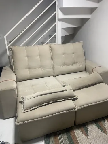 Sofá 2 lugares retrátil cinza