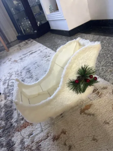 Trenó de Natal Branco Felpudo
