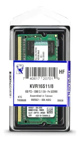 Memória Ram Kingston 8gb DDR3 Notebook Sodimm 12800 KVR16LS11/8