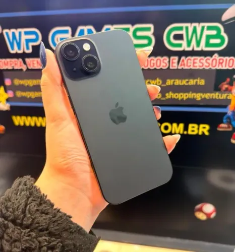 IPHONE 15 PRETO COM GARANTIA LOJA FÍSICA WP GAMES CWB   APARELHO SEMINO