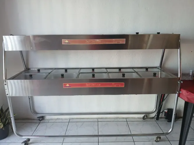 Buffet self-service duplo 10 cubas quente 7 frio progaz 200v