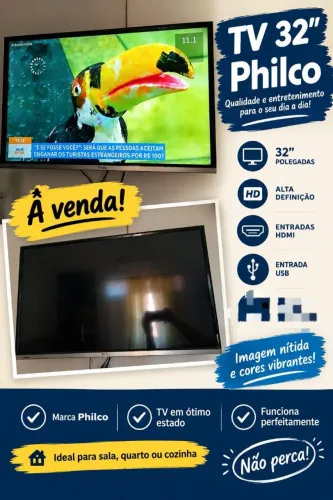 TV Philco 32" Smath. Funcionando normalmente.