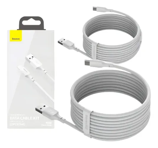 Kit de Cabos USB para Tipo - C Baseus 40W Carga Rapida (Kit com 2 cabos) Lacrado