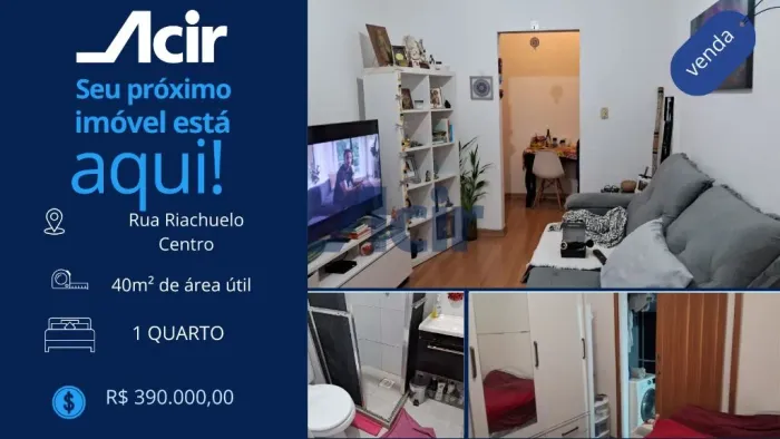 ACIR ADMINISTRADORA- APARATMENTO 1 QUARTO NA RIACHUELO-R$390.000,00