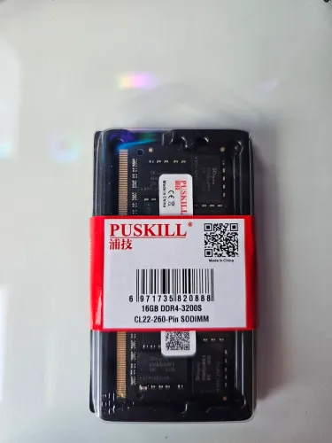 Memória DDR4 16GB 3200mhz Puskill SODIMM para Notebook - nova, sem uso.