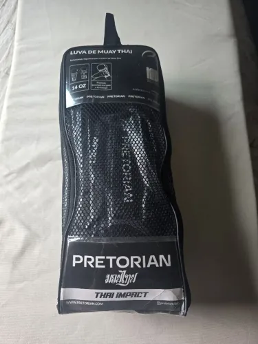 luvas de muay thai impact - pretorian preto - 14oz
