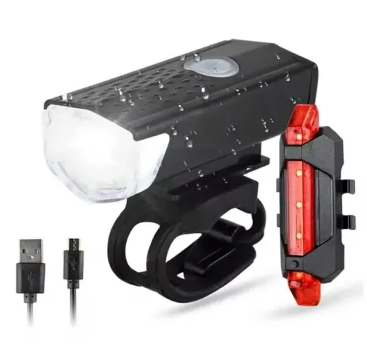 Farol Recarregável + Sinalizador de Bike