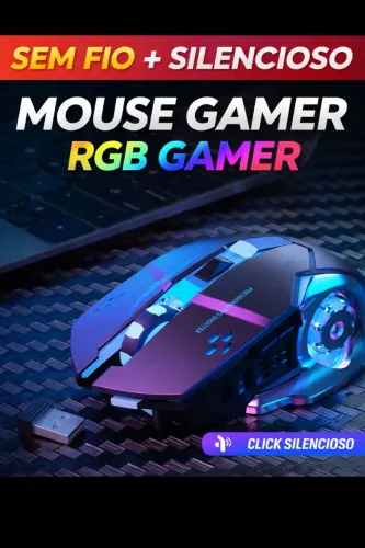 Mouse gamer sem fio bluetooth click silencioso.