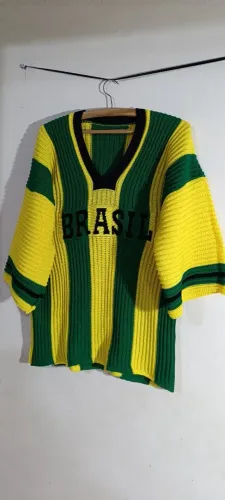 Blusa BRASIL crochê,tendência e durabilidade 65,00