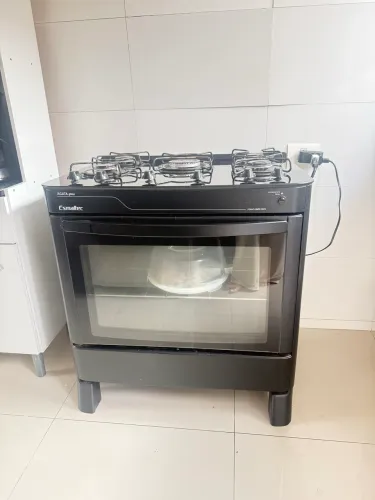 Fogão Itatiaia 5 Bocas Electra Glass com Mesa de Vidro Bivolt - Preto