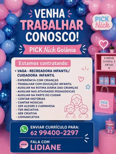 Vaga para recreadores infantil