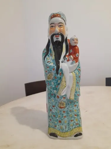 Raridade: Estatueta Porcelana Chinesa Família Rosa Anos 50 Assinada