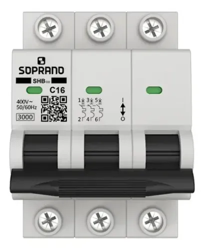 Disjuntor Tripolar 16A soprano