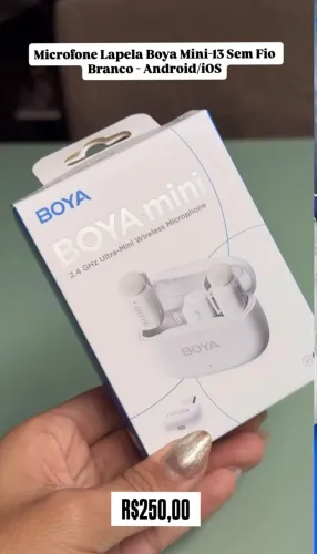 MICROFONE DE LAPELA BOYA MINI-13 SEM FIO - ANDROID/iOS