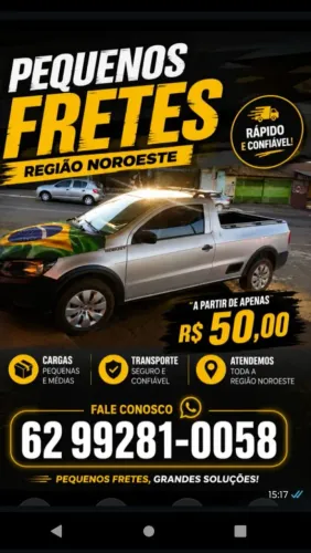 Frete região noroeste, região central