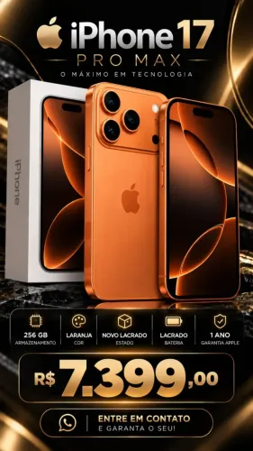 IPHONE 17 PRO MAX 256GB LARANJA - LACRADO