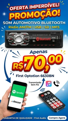 Som Automotivo Rádio AM/FM First Option 6630BN