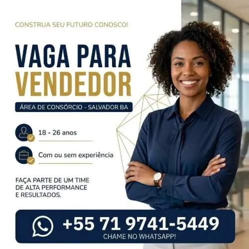Vaga para consultor de vendas