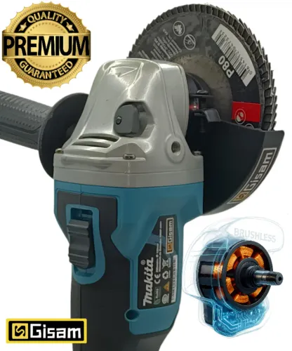 Esmerilhadeira Lixadeira Brushlees GISAM padrão MAKITA 3x VELOCIDADES 125mm - 850W 18-21V