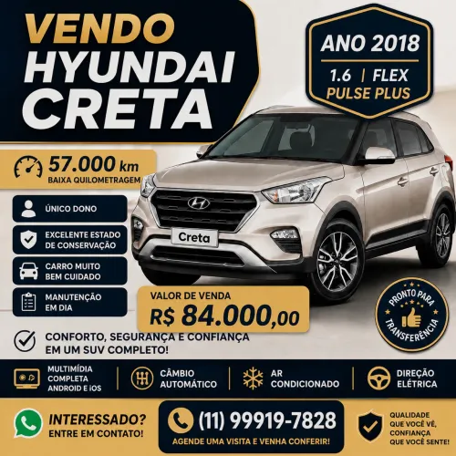 Hyundai Creta Pulse Plus 1.6 16V Flex Aut. 2018