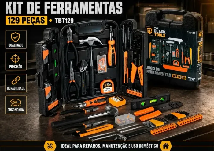 Kit Jogo De Ferramentas Completo C/ Soquetes E Chaves TBT12940K The Black Tools