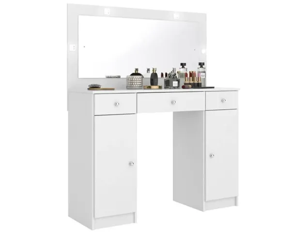 Penteadeira Camarim Carisma 2 Portas 3 Gavetas com Led Branco Bnn Decor
