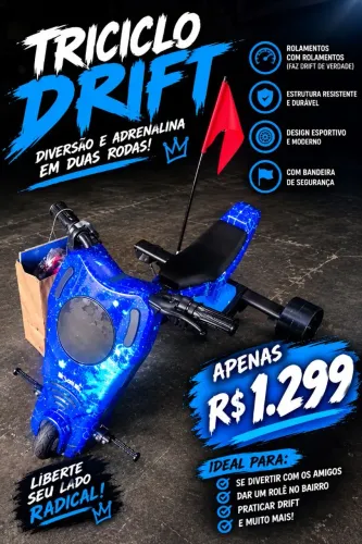 Triciclo drift elétrico 