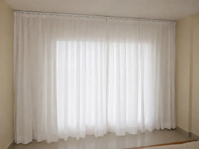2 Cortinas de Linho Branca 1,74x2,44m cada