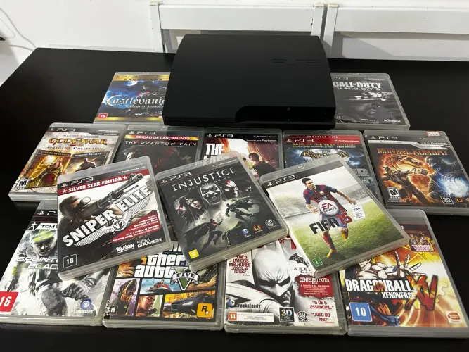 Playstation 3 FAT + 12 jogos mídia física