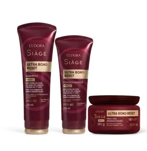 Kit eudora siage shampoo condicionador máscara 