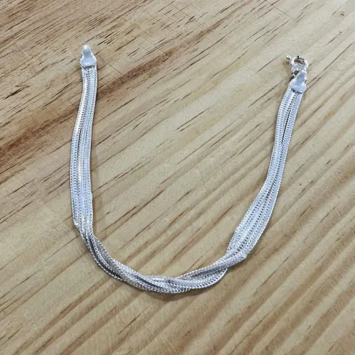 Vendo pulseira trançada prata