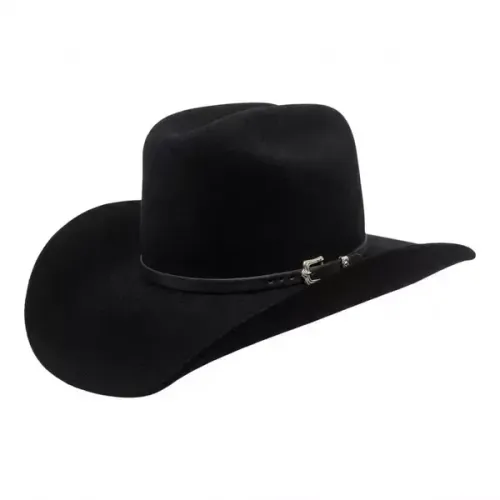 NOVO Chapéu Country Montana Preto Aba 10 Aveludado Unissex Bandinha Couro
