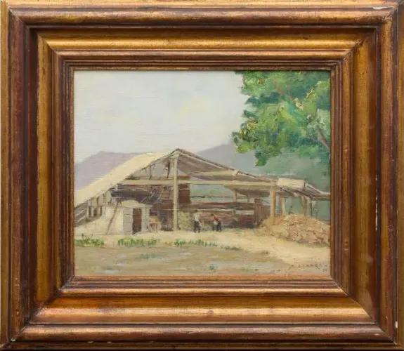 óleo sobre madeira tema :"celeiro"