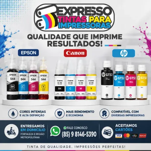 Tinta Canon Epson e HP Pronta Entrega. Entregamos Em Domicílio. Aceitamos Cartões.
