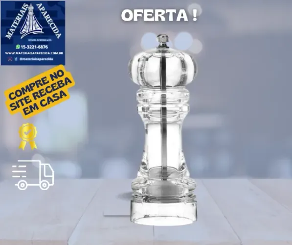 Moedor de Pimenta Acrilico 14cm- NOVO